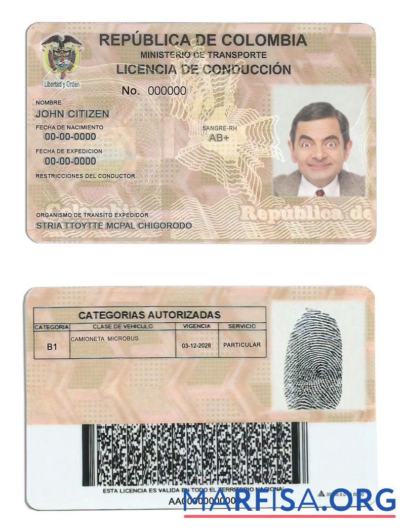 Blank Colombia DL template